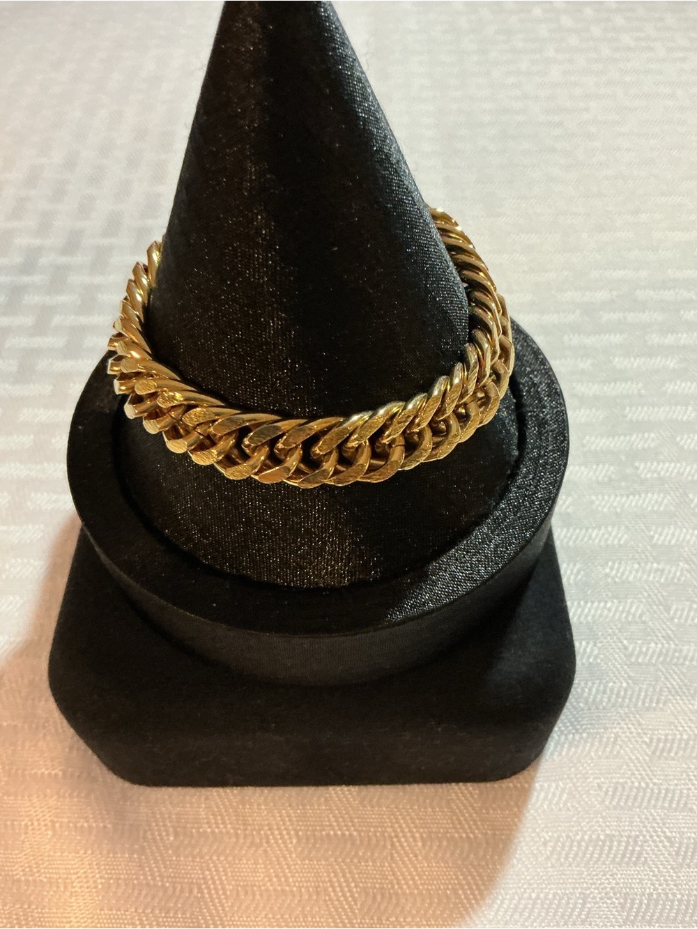 Cuban Curb Link Vintage Heavy Gold Tone Bracelet